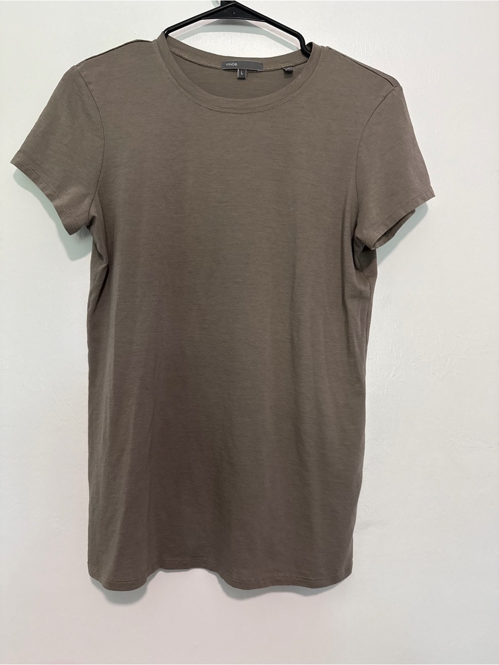 Vince Crew Neck Short Sleeve Pima Cotton Gray Tee sz Large
